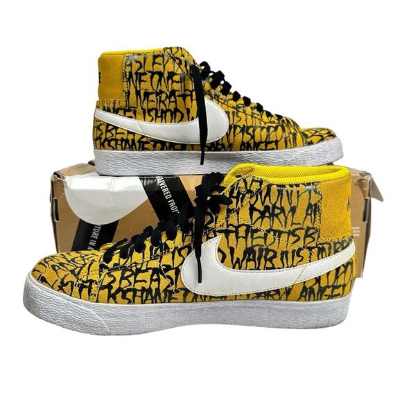 Nike Blazer SB Premium Neckface 603639 710 Tour Yellow/White-Black Size 9.5 - Picture 2 of 9